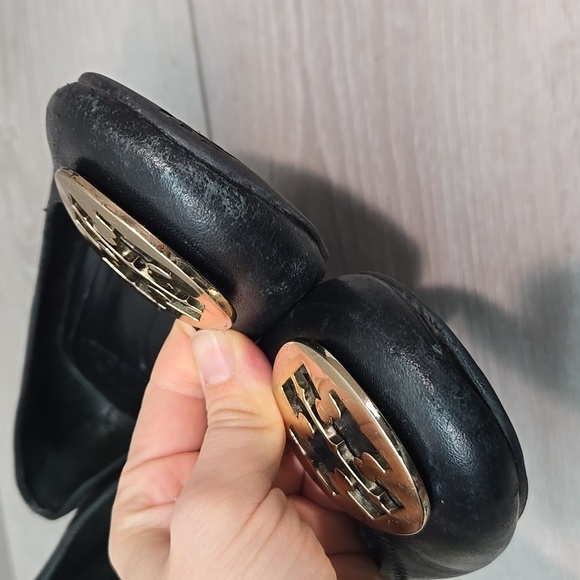 Tory Burch Womens Leather Wedge Logo Mule Clog Shoes sz 9M - Picture 4 of 16